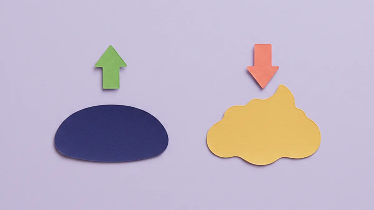 Paper-craft diagram showing how firm stool helps a dog empty its anal glands while soft stool from gut upset does not