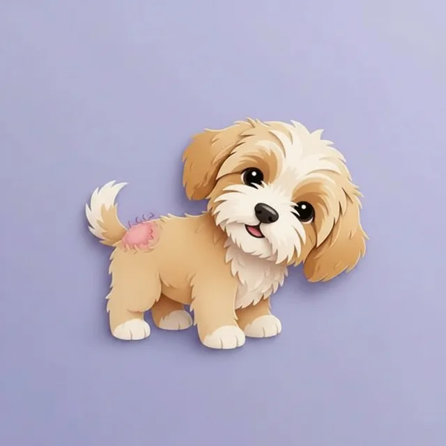 Chewing & biting at skin in dogs — illustration