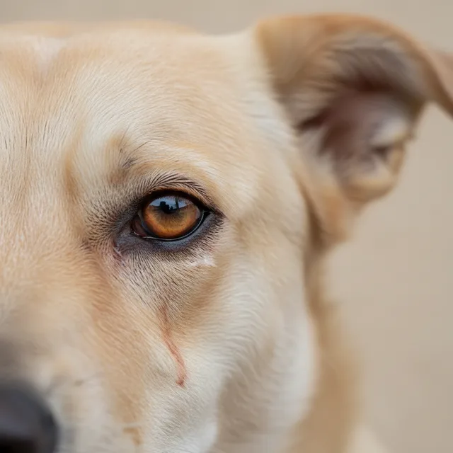 Red, watery eyes in dogs — what it can look like