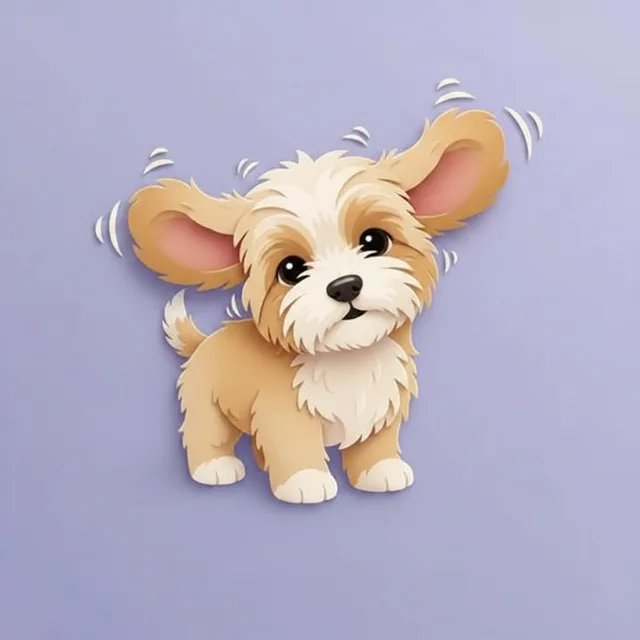 Head shaking & ear scratching in dogs — illustration