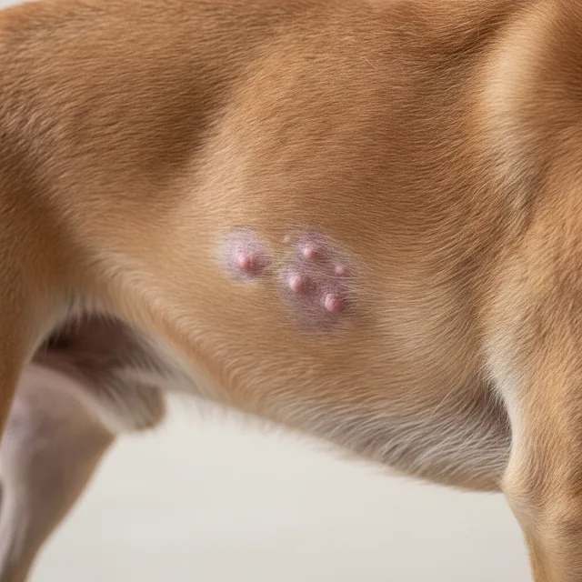 Hives / welts in dogs — what it can look like
