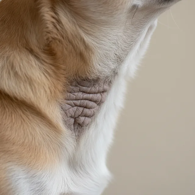 Thickened 'elephant' skin in dogs — what it can look like