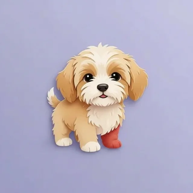 Swollen, sore paws in dogs — illustration